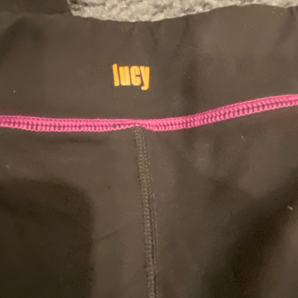 COPY - Lucy black yoga pants with gorgeous lavender stripes size small - Picture 5 of 12